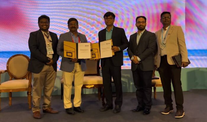 Team members from Bentley Systems and Sri Ramakrishna Engineering College sign MOU to prepare students to excel in a competitive, technology-driven world. (Image courtesy of Bentley Systems) | Bentley Systems | Infrastructure Engineering Software Company Team members from Bentley Systems and Sri Ramakrishna Engineering College sign MOU to prepare students to excel in a competitive, technology-driven world. (Image courtesy of Bentley Systems)